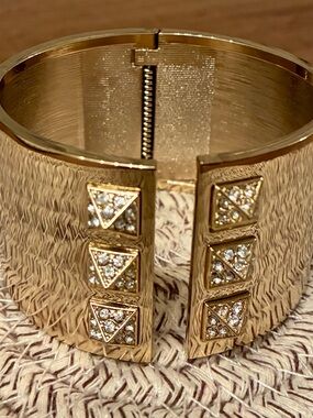 Victoria's Secret Scandalous Limited Edition Gold-Tone Hinged Cuffed Bracelet.